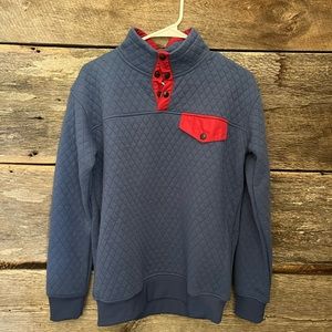 Zyia Blue Quilted Snap Pocket Sweatshirt
